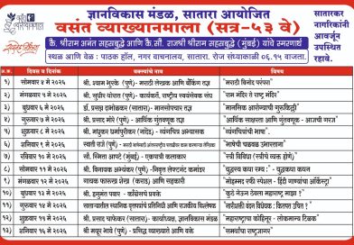 ज्ञानविकास मंडळाची वसंत व्याख्यानमाला आजपासून